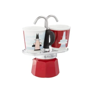 Bialetti Set Mini Express Magritte 2 Tazze + 2 Tazzine in Porcellana Popolare