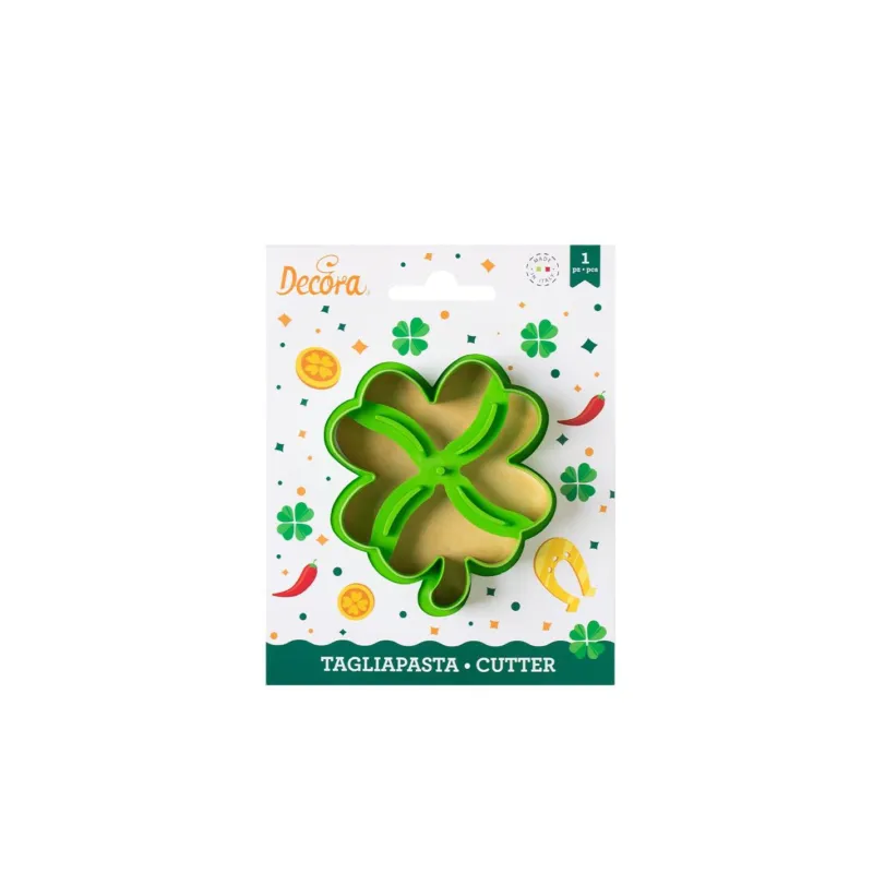 Decora - Tagliapasta per biscotti quadrifoglio 7,3 x 9 x h 2,2 cm Prezzo Di Fabbrica