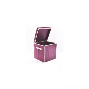 Vendita Finale Scatola porta biancheria Ordinotta bordeaux in TNT quadrata 30 cm