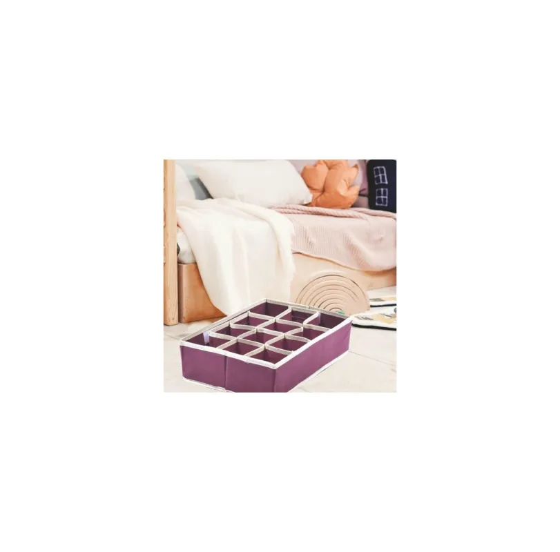 Scatola organizer 12 scomparti Precisotto in tessuto TNT 32x22x9 cm bordeaux Vendita Finale