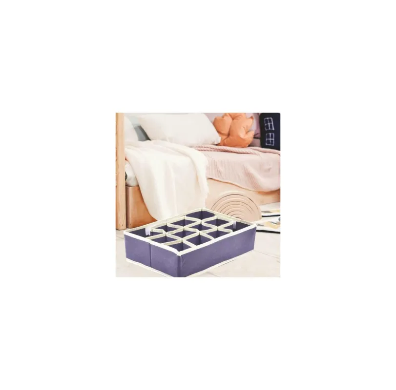 Vendita Finale Scatola organizer 12 scomparti Precisotto in tessuto TNT 32x22x9 cm blu