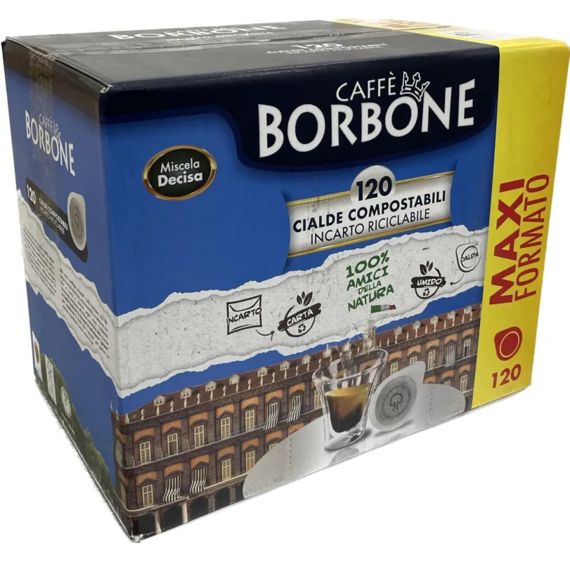 Caffè Borbone 120 Cialde compostabili ESE miscela decisa 44mm Reso Gratuito