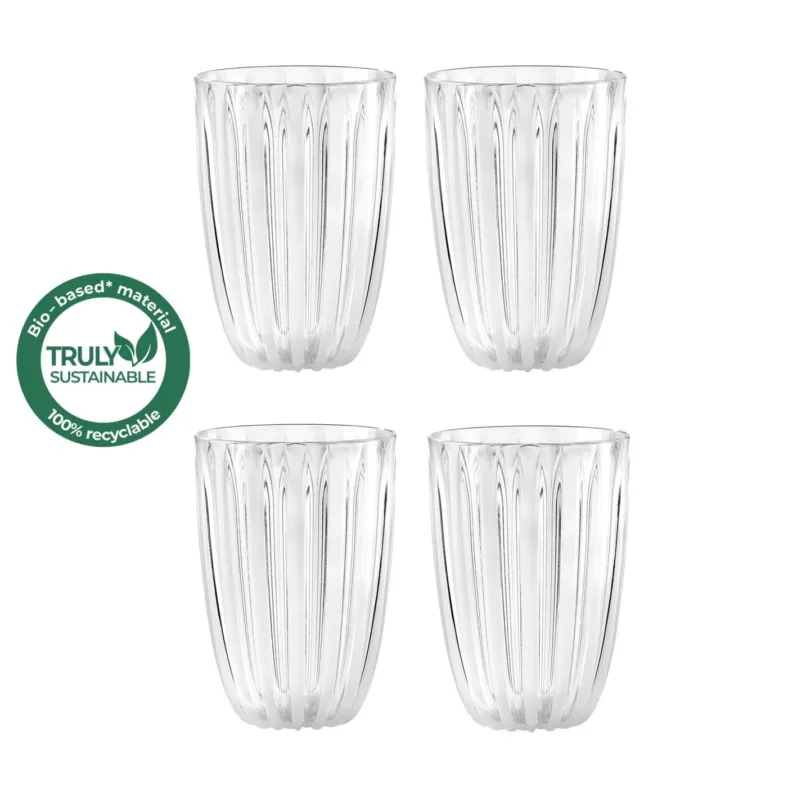 Guzzini - Set 4 bicchieri in plastica biologica riciclabile linea Dolcevita bianco 470 ml Solo Oggi