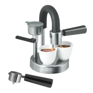 Kamira - Macchina caffè espresso cremoso con 2 braccetti, adatta per tutti i fornelli anche induzione Offerta Speciale
