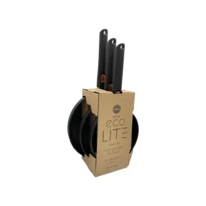 Woll - Set 3 Padelle basse antiaderente in alluminio forgiato Eco lite a induzione manico rimovibile 20, 24 e 28 cm Quantità Limitata