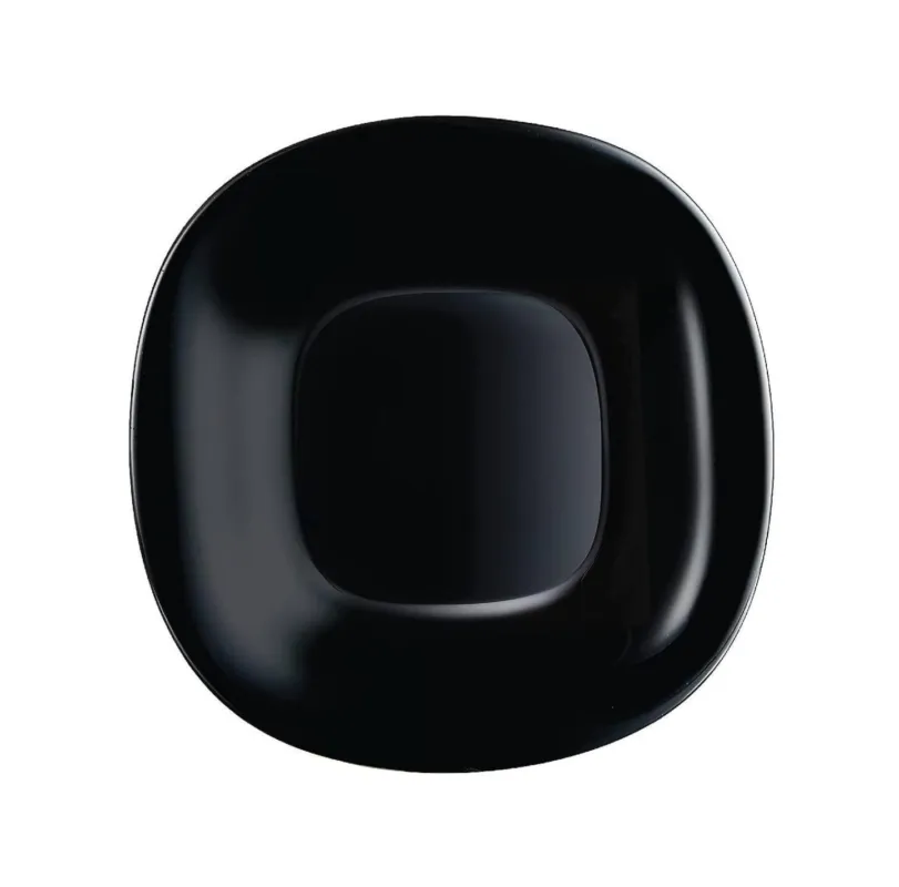 Luminarc - Set 6 Piatti frutta quadrati linea Carine nero 19 cm in vetro extra resistente Prezzo Conveniente
