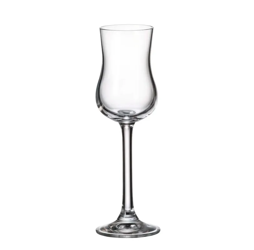 Ultima Occasione Crystal Bohemia - Set 6 Bicchieri calici da grappa in vetro linea Colibri da 85 ml