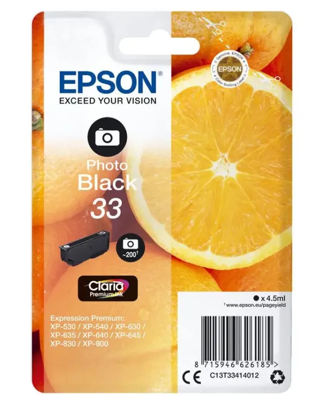 Epson Oranges Cartuccia Nero foto T33 Claria Premium Scelto Dai Clienti