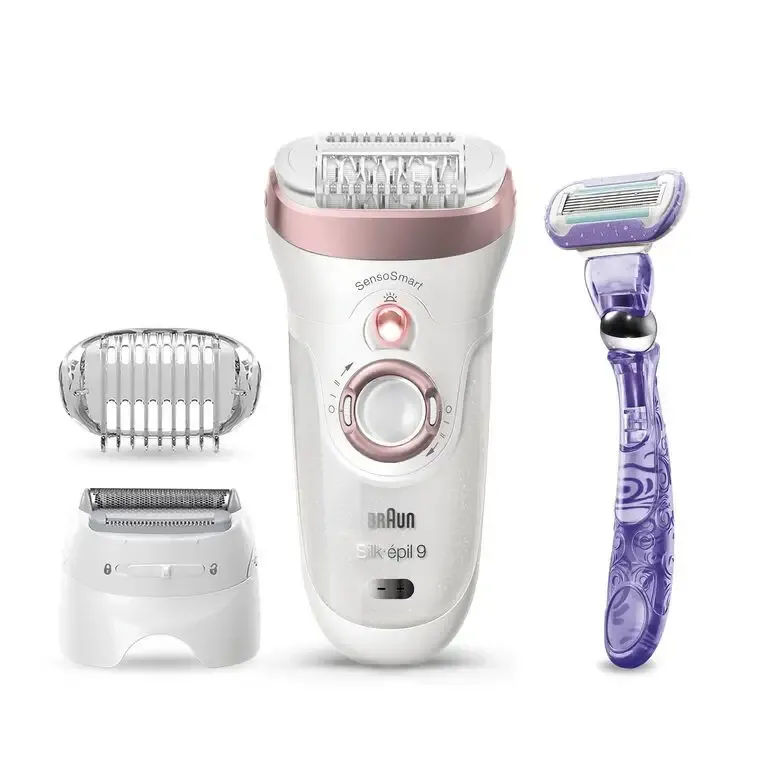 Braun Silk-épil 9 9-870, Epilatore Donna Bianco/Oro Rosa Per Una Rimozione Duratura Dei Peli Offerta Lampo