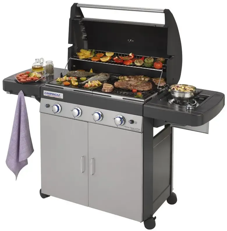 Reso Gratuito Campingaz 4 Series Classic LS Plus Barbecue Zona cottura Gas Nero, Grigio 12800 W