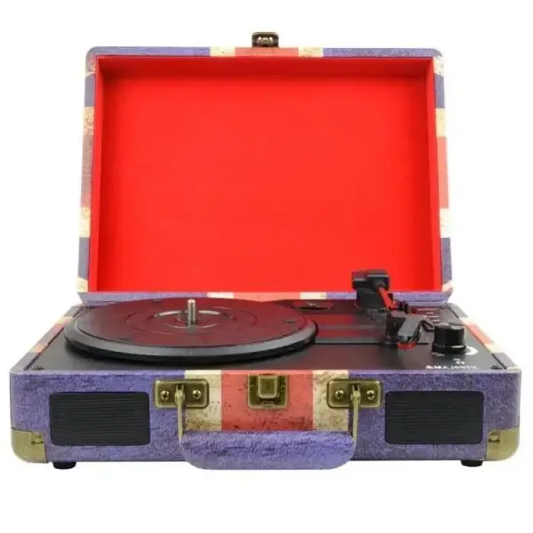 Prezzo Basso New Majestic TT-43 BT/USB/SD/AX Giradischi con trasmissione a cinghia Blu, Rosso, Bianco