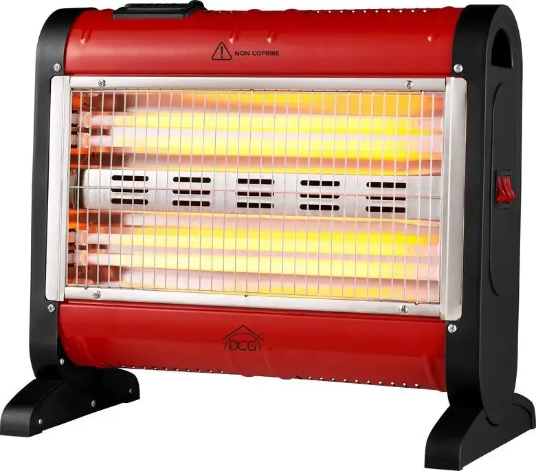 A Buon Prezzo DCG Eltronic SA9424 stufetta elettrica Interno Nero, Rosso 1600 W Riscaldatore di ambienti elettrico al quarzo