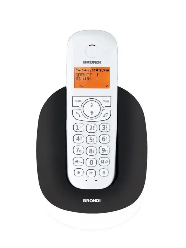 Spedito Oggi Brondi Manta DECT Telefono Cordless con Vivavoce Bianco