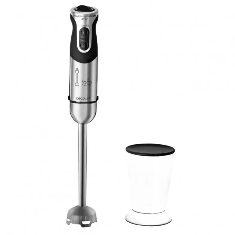 Cecotec Powerful Titanium 1000 Frullatore ad immersione 1000 W Nero, Acciaio inossidabile Offerta Del Giorno