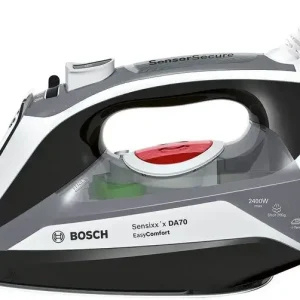 Bosch TDA70EASY ferro da stiro Ferro da stiro a secco e a vapore Piastra Ceranium Glissée 2400 W Nero, Bianco Sconto
