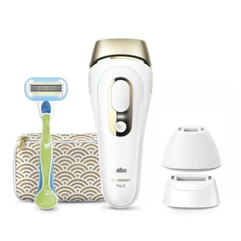 Braun Silk-expert Pro Silk expert Pro 5 PL5237, Epilatore Luce Pulsata IPL, Sistema di Epilazione Permanente dei Peli Visibili Uomo E Donna, Bianco/Oro Offerta Limitata