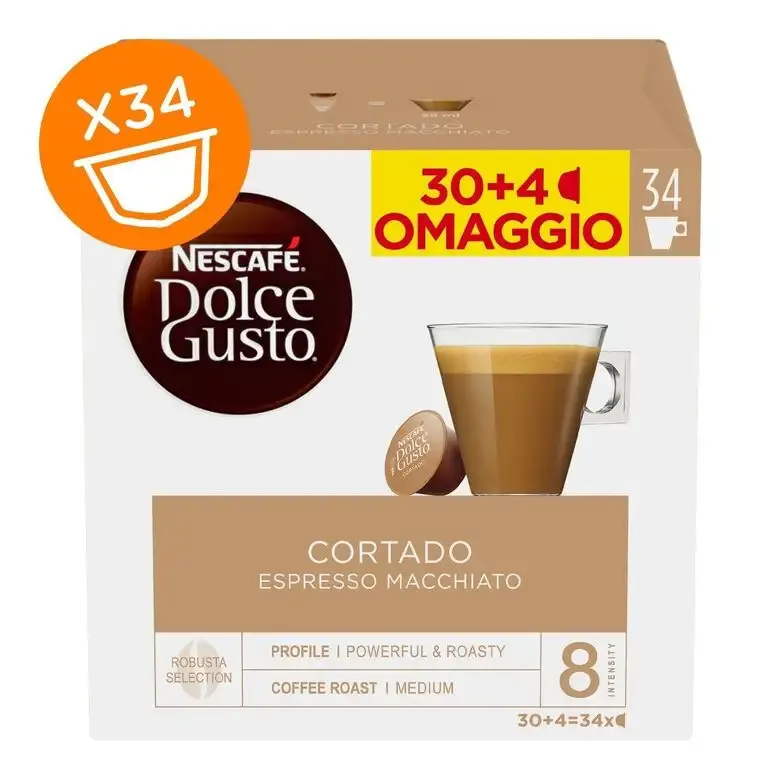 Solo Oggi Nescafé Dolce Gusto Cortado Espresso Macchiato Capsule caffè 34 pz