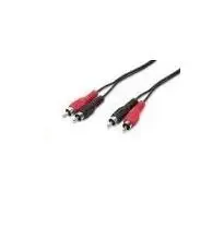 nuovaVideosuono 2xRCA-2xRCA 2.5m M-M cavo audio 2,5 m Nero, Rosso Di Tendenza