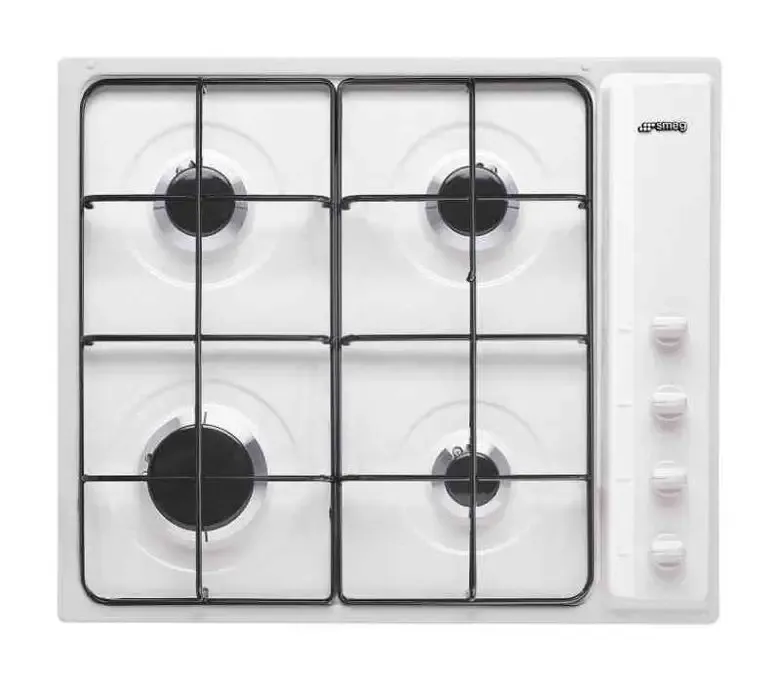 Pagamento Sicuro Smeg S64SB piano cottura Bianco Da incasso 60 cm Gas 4 Fornello(i)