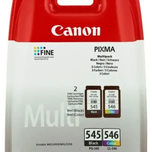 Vendita Finale Canon PG-545/CL-546 Multipack cartuccia d‘inchiostro 2 pz Originale Nero, Ciano, Magenta, Giallo