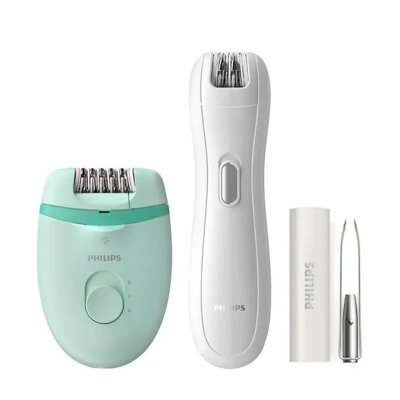 Nuova Collezione Philips Satinelle Essential Epilatore compatto con filo e Opti-light