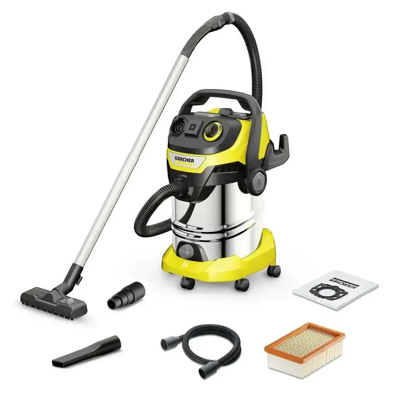 Offerta Limitata Kärcher WD 6 P S V-30/6/22/T Bidone Aspiratutto Nero, Acciaio inossidabile, Giallo 30 L 1300 W