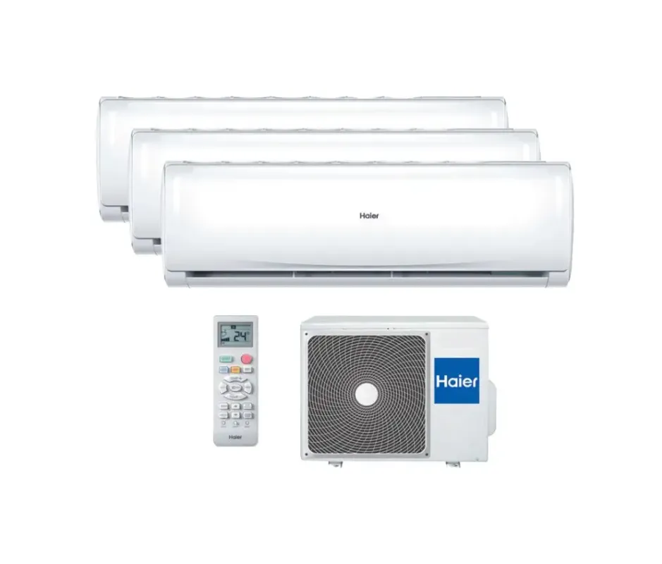 Haier Trendy Condizionatore Fisso, Unità Esterna e 3 Unità Interne, Trial Split, Inverter, 9000 + 9000 + 12000 Btu /h, con Pompa di Calore Classe A++/A+ Prezzo Conveniente