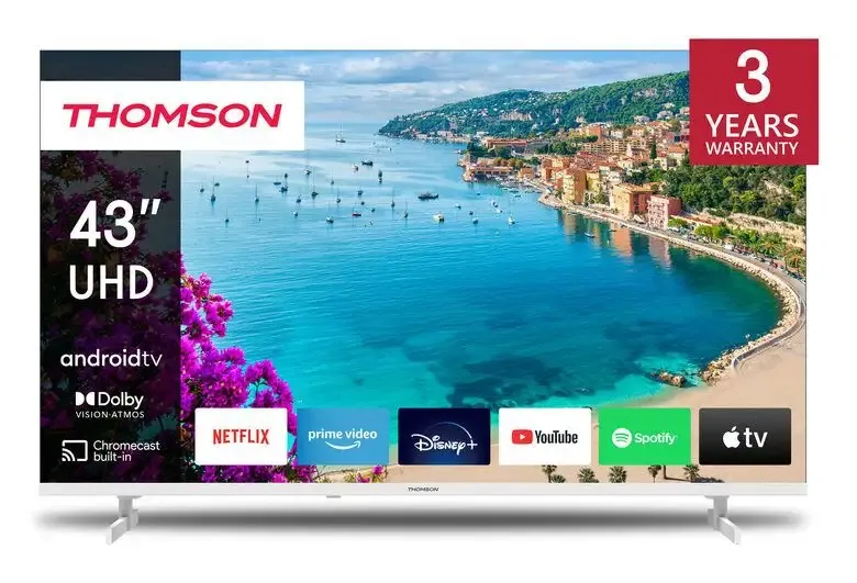 Thomson 43UA5S13W Televisione Smart TV 43 Pollici Led 4K Ultra Hd Wi-fi Bianco Offerta Limitata