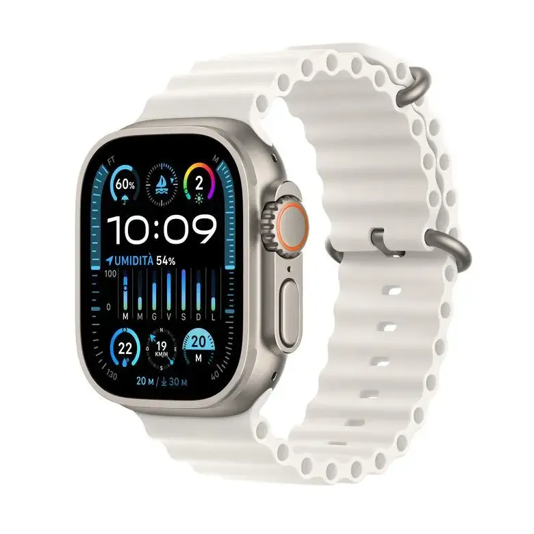 Compra Adesso Apple Watch Ultra 2 GPS + Cellular, Cassa 49m in Titanio con Cinturino Ocean Bianco