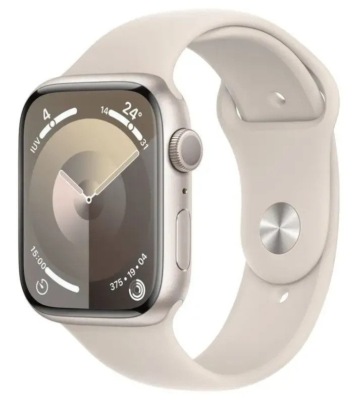 Apple Watch Series 9 GPS Cassa 45mm in Alluminio Galassia con Cinturino Sport Galassia - M/L Di Tendenza