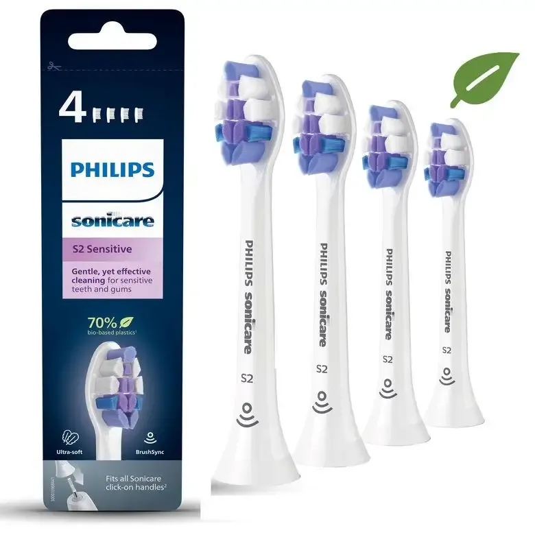 Philips S2 Sensitive HX6054/10 4x Testine per spazzolino sonico Di Tendenza