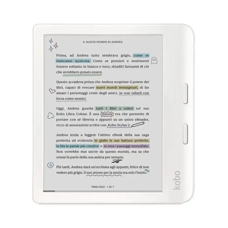 Consegna Rapida Rakuten Kobo Libra Colour lettore e-book Touch screen 32 GB Wi-Fi Bianco