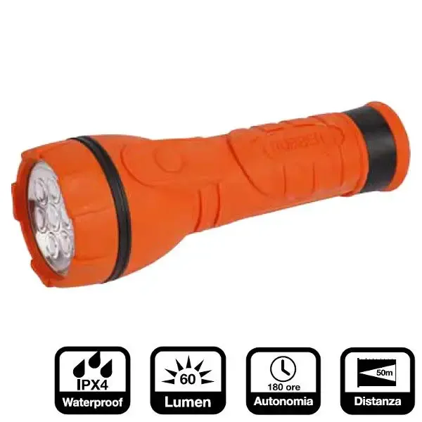 Torcia a Led Rubber Led 7 in Gomma Antiurto Solo Oggi