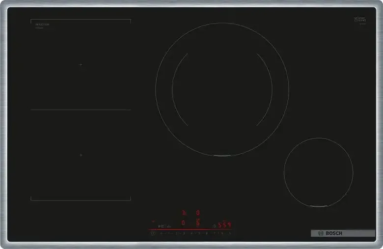 Spedizione Espresso Bosch Serie 6 PVS845HB1E piano cottura Nero Da incasso 80 cm Piano cottura a induzione 4 Fornello(i)