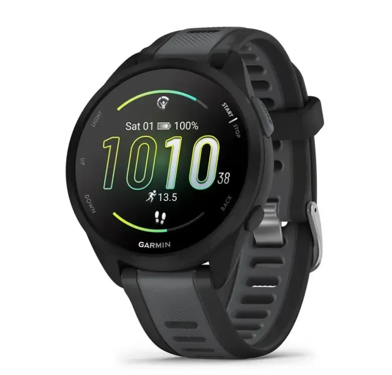 Garmin Forerunner 165 3,05 cm (1.2") AMOLED 43 mm Digitale 390 x 390 Pixel Touch screen Nero GPS (satellitare) Reso Gratuito
