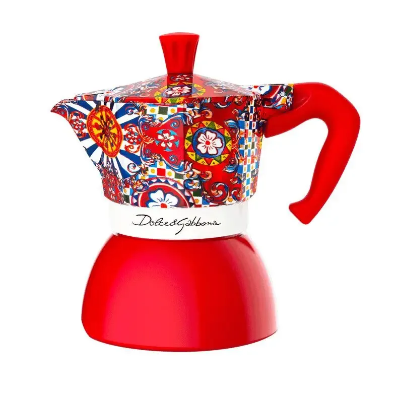 Bialetti Moka Induction Dolce&Gabbana 0,19 L Blu, Rosso, Bianco Must-Have