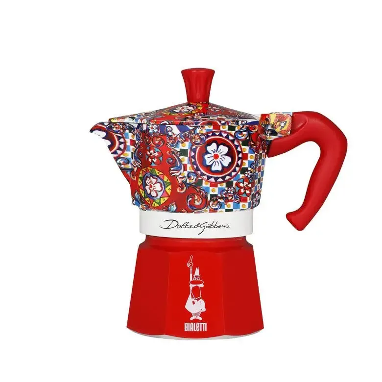 Professionale Bialetti Dolce&Gabbana Moka Express Blu, Rosso, Bianco
