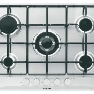 Ultimissimo Modello Glem Gas GT755IX Piano Cottura Da Incasso Acciaio inossidabile 5 Fornelli