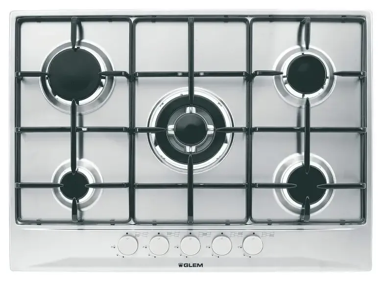 Ultimissimo Modello Glem Gas GT755IX Piano Cottura Da Incasso Acciaio inossidabile 5 Fornelli