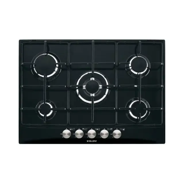 Saldi Glem Gas GT755BK Piano Cottura Da Incasso 5 Fornelli Nero