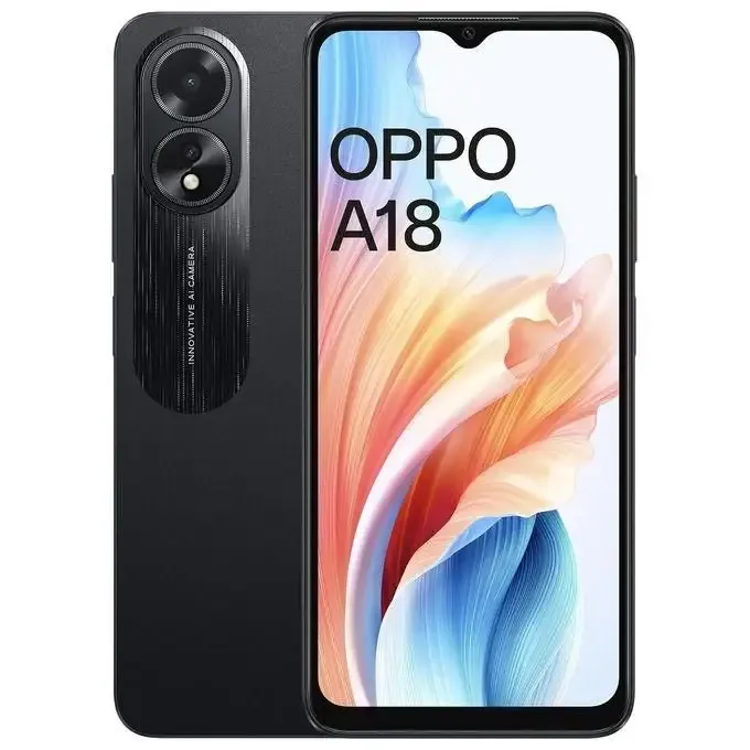 Più Venduto Oppo A18 4Gb 128Gb 6.56‘‘ Dual Sim Glowing Black