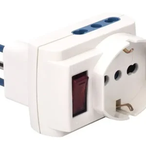 Poly Pool Adattatore Multisize con Spina 10A prese Pluristandart Bianco Spedito Oggi