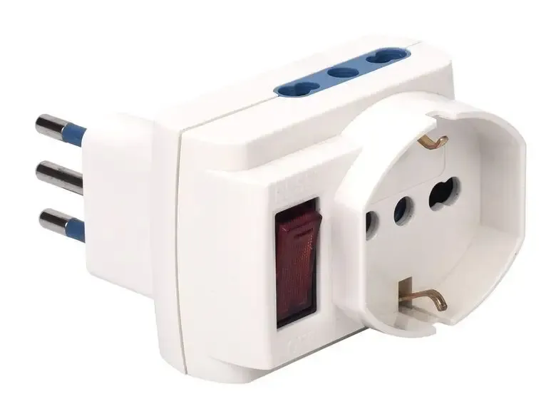 Poly Pool Adattatore Multisize con Spina 10A prese Pluristandart Bianco Spedito Oggi
