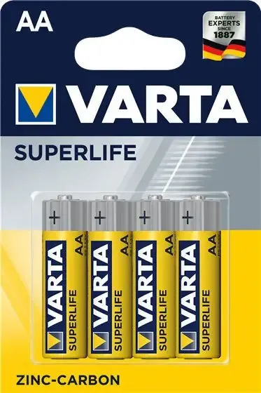 Spedizione Espresso Varta SUPERLIFE Batteria monouso Stilo AA Zinco-Carbonio
