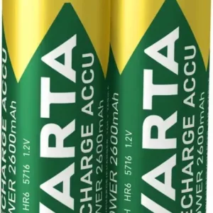 Prezzo Ridotto Varta Recharge Accu Power AA 2600 mAh Blister da 2 (Batteria NiMH Accu Precaricata, Mignon, batteria ricaricabile, pronta all‘uso)