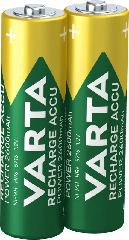 Prezzo Ridotto Varta Recharge Accu Power AA 2600 mAh Blister da 2 (Batteria NiMH Accu Precaricata, Mignon, batteria ricaricabile, pronta all‘uso)