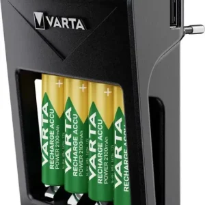 Varta LCD Plug charger+ AA & AAA ((Batterie ricaricabili NiMH incl. 4x AA 2100 mAh accu), nero Ordina Subito