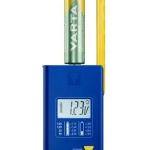 Reso Gratuito Varta LCD Battery Tester tester per batterie Blu, Giallo