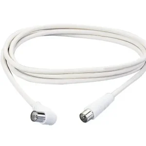 Poly Pool PP0619 cavo coassiale 1,5 m F Plug Bianco Soddisfatti O Rimborsati