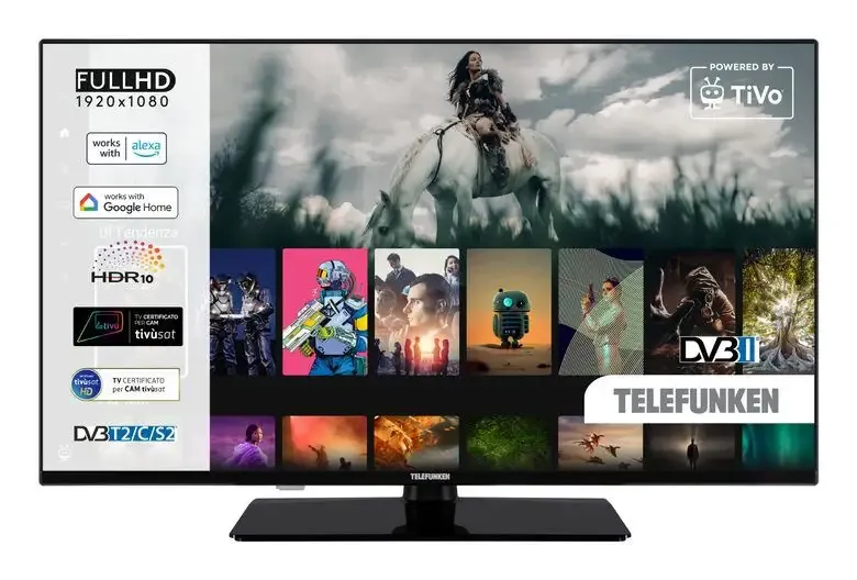 Telefunken TE40750B45I2KT TV 101,6 cm (40") Full HD Smart TV Wi-Fi Nero 250 cd/m² Ultima Occasione